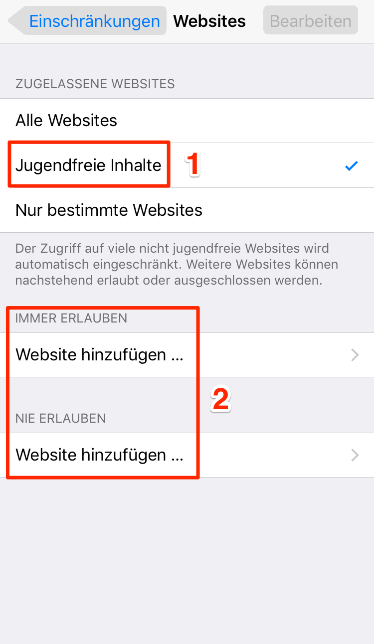 iPhone/iPad Kindersicherung einrichten – Schritt 3